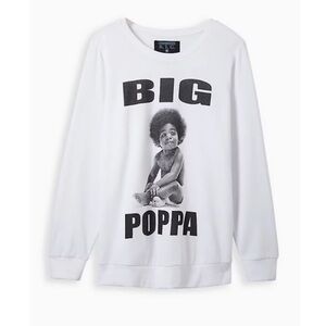 NWT TORRID SWEATSHIRT - COZY FLEECE BIG POPPA WHITE